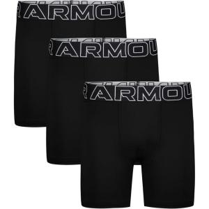 imageUnder Armour Boys Performance Boxer Briefs Lightweight ampamp Smooth Stretch FitSolid Black Three Pack