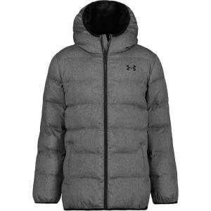 imageUnder Armour Boys Pronto Puffer Jacket MidWeight Zip Up Closure Repels WaterHeather Pitch Gray