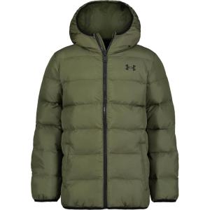 imageUnder Armour Boys Pronto Puffer Jacket MidWeight Zip Up Closure Repels WaterMarine Od Green