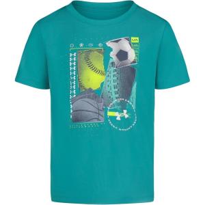 imageUnder Armour Boys Short Sleeve Shirt Crewneck Lightweight and BreathableAll Sport Teal