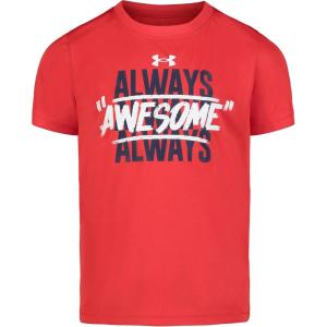 imageUnder Armour Boys Short Sleeve Shirt Crewneck Lightweight and BreathableAwesome Red