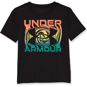 imageUnder Armour Boys Short Sleeve Shirt Crewneck Lightweight and BreathableBlack Hypno