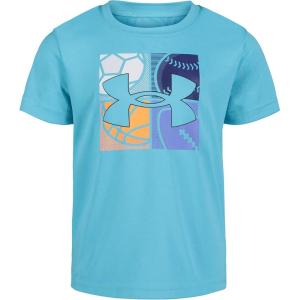 imageUnder Armour Boys Short Sleeve Shirt Crewneck Lightweight and BreathableBlue Surf Allsport