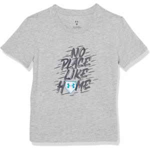 imageUnder Armour Boys Short Sleeve Shirt Crewneck Lightweight and BreathableMod Gray Verbiage