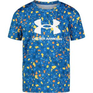 imageUnder Armour Boys Short Sleeve Shirt Crewneck Lightweight and BreathablePhoton Blue Camo
