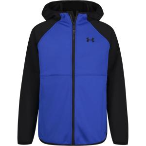 imageUnder Armour Boys Sim Softshell Jacket Hooded with Zipper Closure WaterResistant ampamp LightweightTeam Royal Raglan