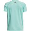 imageUnder Armour Boys Tech Split Logo Hybrid ShortSleeve TShirt362 Neo Turquoise Light Heather   Black