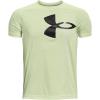 imageUnder Armour Boys Tech Split Logo Hybrid ShortSleeve TShirt371 Phosphor Green   Black
