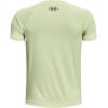 imageUnder Armour Boys Tech Split Logo Hybrid ShortSleeve TShirt371 Phosphor Green   Black