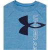 imageUnder Armour Boys Tech Split Logo Hybrid ShortSleeve TShirt467 Cosmic Blue   Midnight Navy