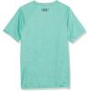 imageUnder Armour Boys Tech Split Logo Hybrid ShortSleeve TShirt508 Birdie Green   Black