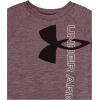 imageUnder Armour Boys Tech Split Logo Hybrid ShortSleeve TShirt603 Dark Maroon Light Heather   White