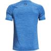 imageUnder Armour Boys Tech Split Logo Hybrid ShortSleeve TShirtBlue Circuit 436Academy Blue