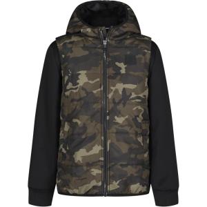 imageUnder Armour Boys 2fer Lightweight Hoodie Hybrid Zipup Jacket with Water Repellent VestBaroque Green