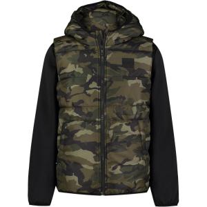 imageUnder Armour Boys 2fer Lightweight Hoodie Hybrid Zipup Jacket with Water Repellent VestBaroque Green Camo
