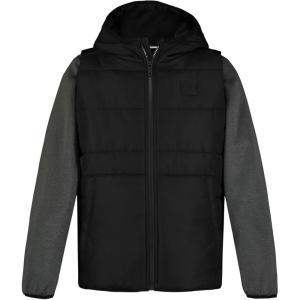 imageUnder Armour Boys 2fer Lightweight Hoodie Hybrid Zipup Jacket with Water Repellent VestBlack Twist