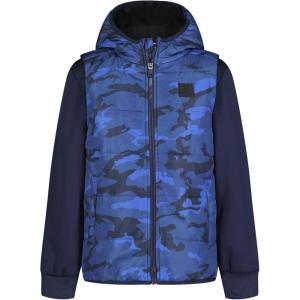imageUnder Armour Boys 2fer Lightweight Hoodie Hybrid Zipup Jacket with Water Repellent VestMidnight Navy