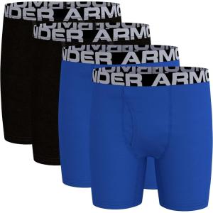 imageUnder Armour Boys Charged Stretch Boxer Jock Lightweight ampamp Smooth Stretch FitUltra Blue