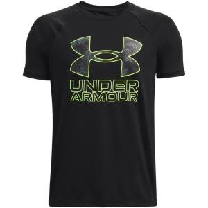 imageUnder Armour Boys Tech Hybrid Printed Fill ShortSleeve TShirt007 Black   Lime Surge