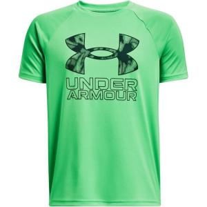 imageUnder Armour Boys Tech Hybrid Printed Fill ShortSleeve TShirt316 Green Screen   Greenwood