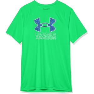 imageUnder Armour Boys Tech Hybrid Printed Fill ShortSleeve TShirt328 Extreme Green   Versa Blue