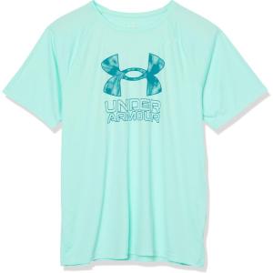 imageUnder Armour Boys Tech Hybrid Printed Fill ShortSleeve TShirt361 Neo Turquoise   Coastal Teal