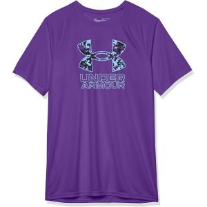 imageUnder Armour Boys Tech Hybrid Printed Fill ShortSleeve TShirt522 Galaxy Purple   Glacier Blue