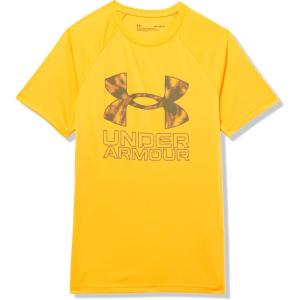 imageUnder Armour Boys Tech Hybrid Printed Fill ShortSleeve TShirt801 Formula Orange   Marine Od Green