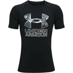 imageUnder Armour Boys Tech Hybrid Printed Fill ShortSleeve TShirtBlack 001Pitch Gray
