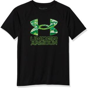 imageUnder Armour Boys Tech Hybrid Printed Fill ShortSleeve TShirtBlack 004Stadium Green