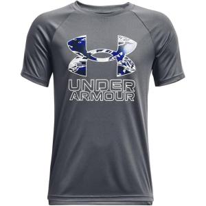 imageUnder Armour Boys Tech Hybrid Printed Fill ShortSleeve TShirtPitch Gray 014White