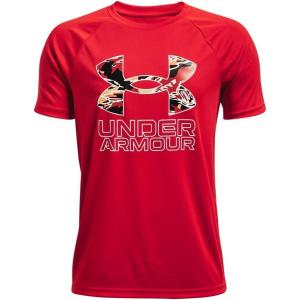 imageUnder Armour Boys Tech Hybrid Printed Fill ShortSleeve TShirtRed 600White