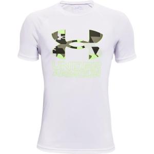 imageUnder Armour Boys Tech Hybrid Printed Fill ShortSleeve TShirtWhite 100Summer Lime
