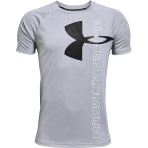 imageUnder Armour Boys Tech Split Logo Hybrid ShortSleeve TShirtMod Gray 011Black