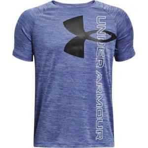 imageUnder Armour Boys Tech Split Logo Hybrid ShortSleeve TShirtRoyal Blue 400Black