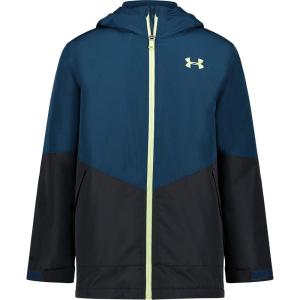 imageUnder Armour Boys Westward 3in1 Jacket Removable Hood ampamp Liner Windproof ampamp Water RepellantGreen Wire