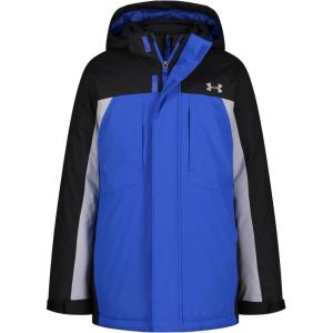 imageUnder Armour Boys Westward 3in1 Jacket Removable Hood ampamp Liner Windproof ampamp Water RepellantRoyal Colorblock