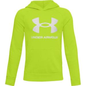 imageUnder Armour Boys Rival Fleece HoodieGreen Citrine 394Onyx White