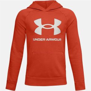 imageUnder Armour Boys Rival Fleece HoodieRich Orange 830Onyx White