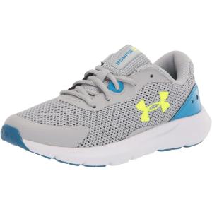 imageUnder Armour Boys Surge 3 Running ShoeMod Gray 100Highvis Yellow
