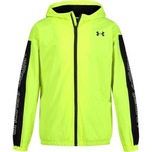 imageUnder Armour Boys Windbreaker Zipup Jacket Water Repellent and WindproofHivis Yellow Colorblock