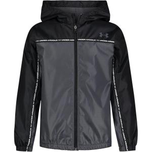 imageUnder Armour Boys Windbreaker Zipup Jacket Water Repellent and WindproofPitch Gray Taping