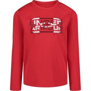 imageUnder Armour Boys Long Sleeve Shirt Crewneck Lightweight and BreathableRed Layered Logo
