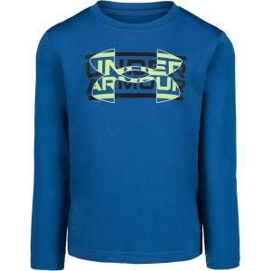 imageUnder Armour Boys Long Sleeve Shirt Crewneck Lightweight and BreathableTech Blue Layered Logo