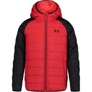 imageUnder Armour Boys Tuckerman Puffer Jacket MidWeight Zipper ClosureRed Raglan