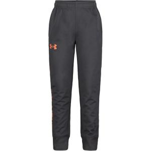 imageUnder Armour Boys Brawler Joggers Sweatpants with Elastic Waistband ampamp Pant Leg Logo DesignPitch GrayOrange