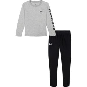 imageUnder Armour boys Long Sleeve Shirt and Jogger Set Durable Stretch and LightweightMod Gray Spray