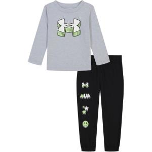 imageUnder Armour boys Long Sleeve Shirt and Jogger Set Durable Stretch and LightweightMod GrayGraphic