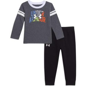 imageUnder Armour boys Long Sleeve Shirt and Jogger Set Durable Stretch and LightweightPitch Gray Varsity