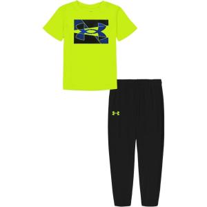 imageUnder Armour boys Short Sleeve Tee and Jogger SetYellow Lino Wave